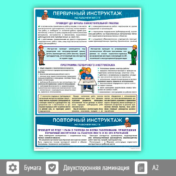 Плакат «Первичный инструктаж на рабочем месте» (С-111, 1 лист, А2)